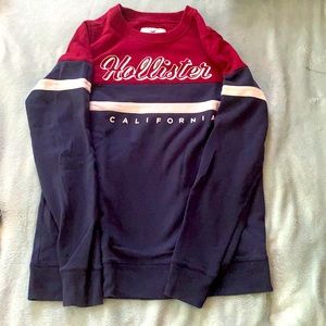 new maroon,white, and blue crew neck from hollister